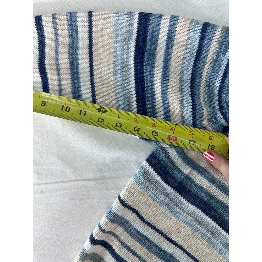 VTG Tiara International Womens sz M (see disc.) Y2K Cotton Striped Knit Sweater - Picture 7 of 8